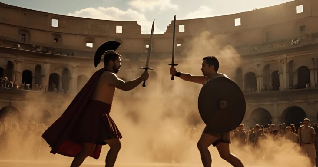 古代ローマ_コロッセオで戦う剣闘士