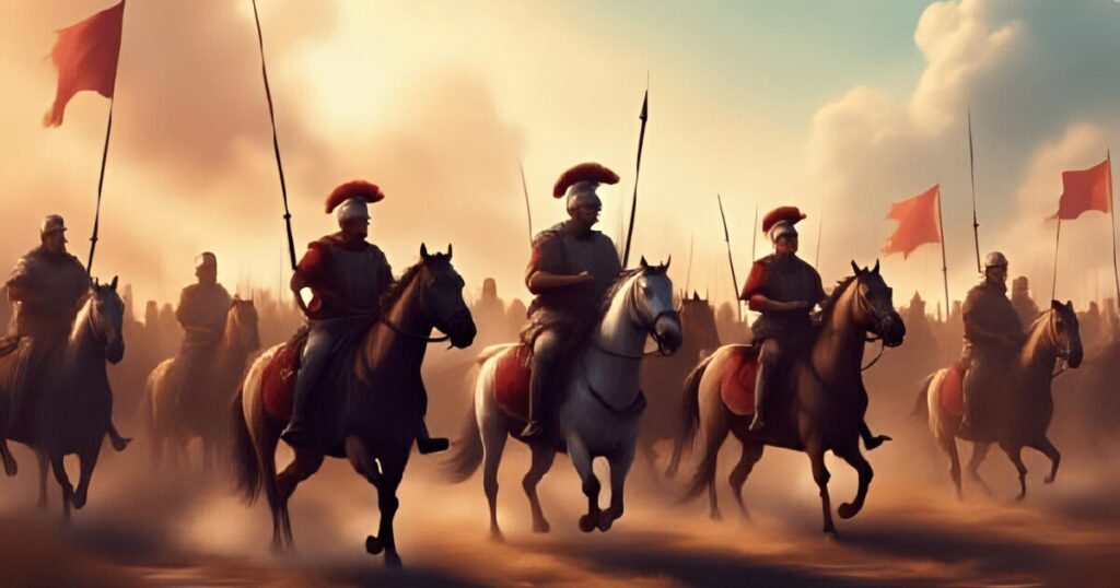 進撃するローマ軍騎士たち