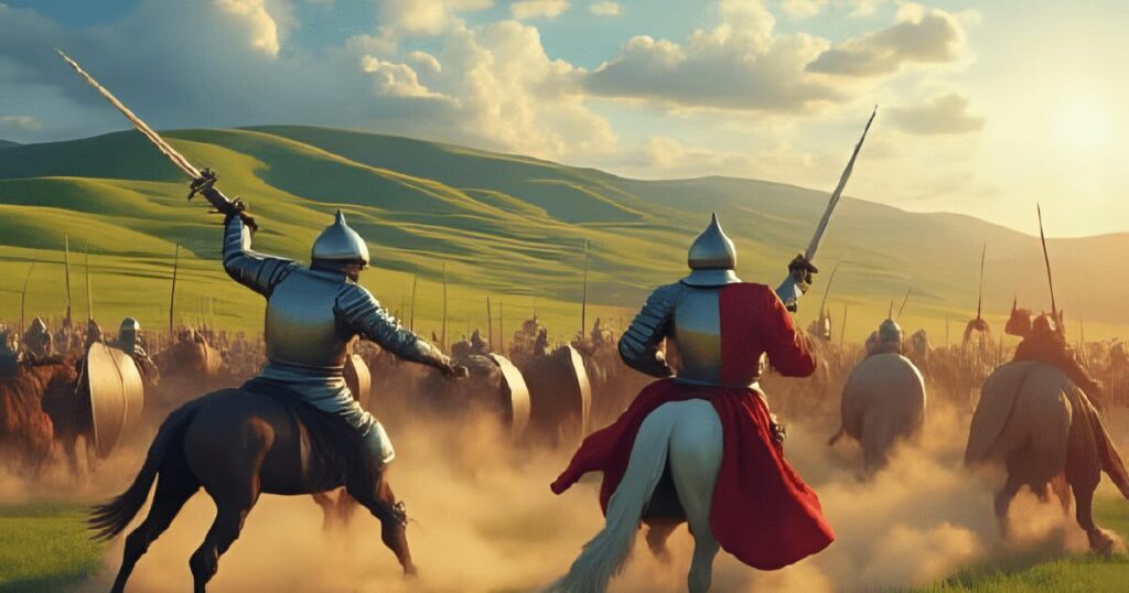 百年戦争_戦場で戦う騎士たち