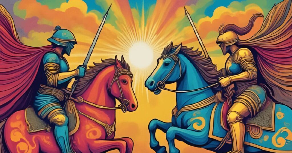 百年戦争＿戦場で一騎打ちする二人の騎士