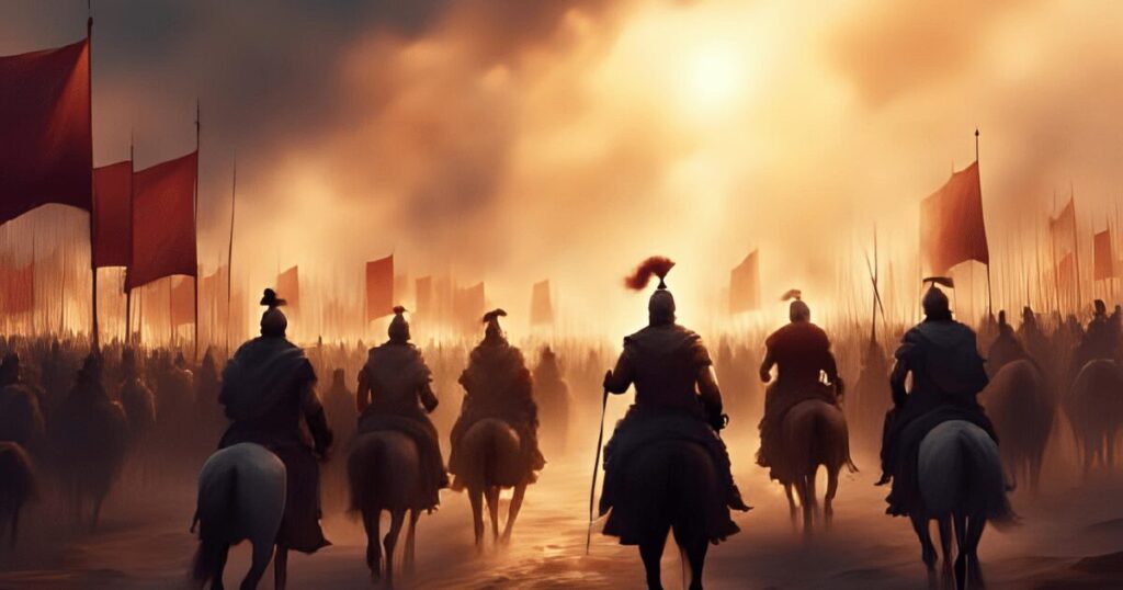 進撃する古代ローマの騎士たち