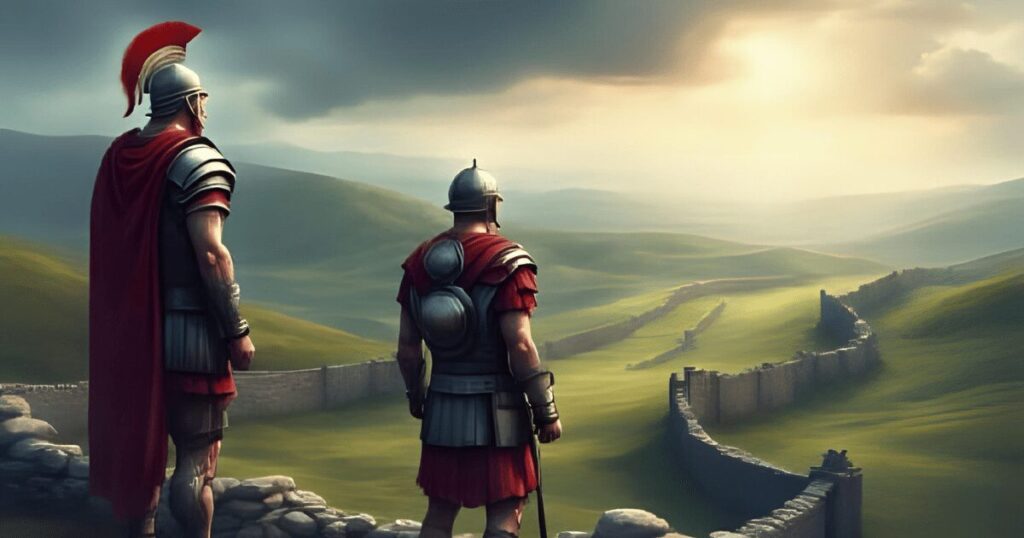 ハドリアヌスの長城を眺める古代ローマ兵たち