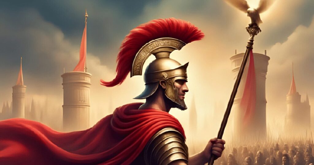 ワシを掲げる古代ローマ将軍