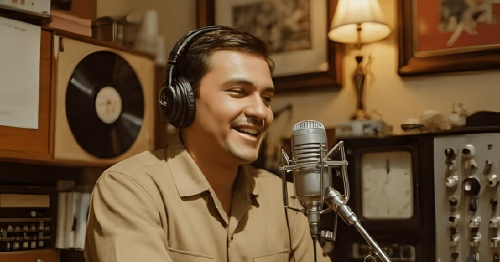 ラジオ放送を行うDJ