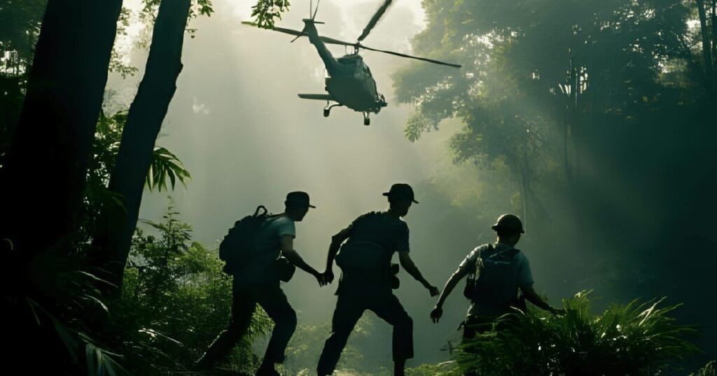 ベトナム戦争_ヘリから降下する米兵