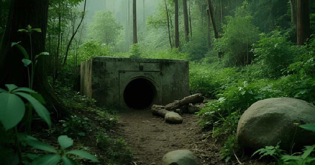 ジャングルの奥地にある洞穴