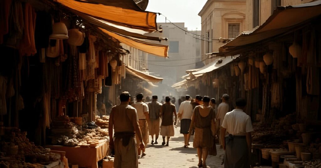 古代ポンペイの市場の喧騒