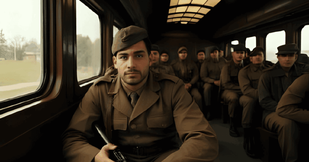 戦場へ向かう若者たち