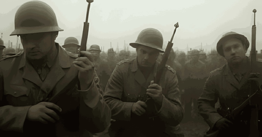 実際の戦場に立つ若者たち