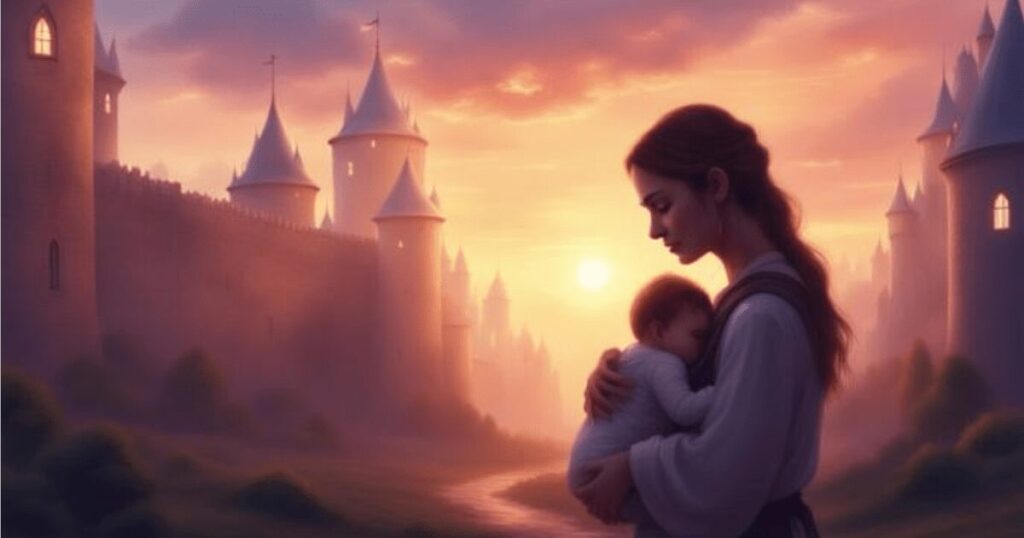 中世ヨーロッパ_子どもを抱く若い女性